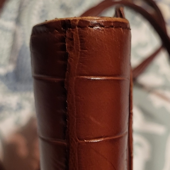 Brighton Crossbody Wallet Purse Brown Crocodile - Picture 7 of 13